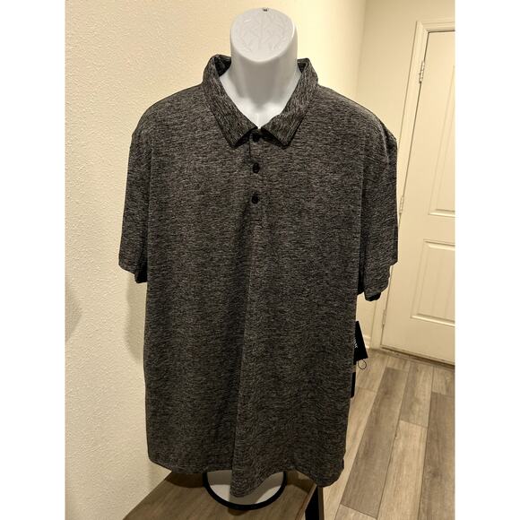 Alfani Men Ethan Polo Shirt Deep Black Short Sleeve Stretch Moisture Wicking 3XL - Picture 1 of 5